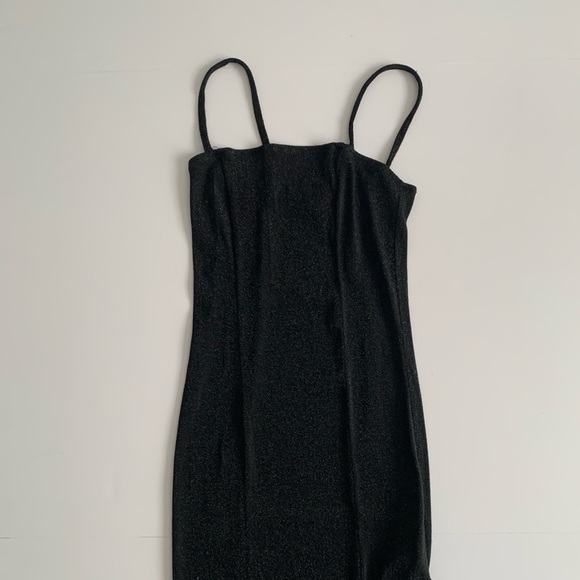 Sparkly Black Body-con Midi Dress Forever 21 Sz S - Picture 1 of 4